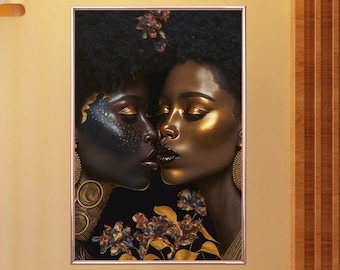 Sapphic Art Lesbian Art Sapphic Art Print Sapphic Queer Art Lesbian Art Print Queer Art Print WLW Art Lesbian Wall Art Black Woman Art