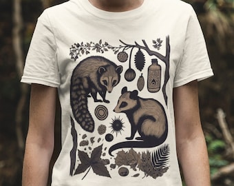Possum and Raccoon Shirt Opossum Shirt Cottagecore Shirt Cottage Core Shirt Possum Gift Possum Gifts Raccoon Gift Goblincore Shirt