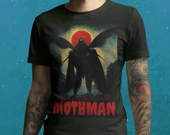 Mothman Shirt Vintage Poster Style Mothman Shirt Cryptid Shirt Supernatural Shirt Cryptids T-Shirt Folklore Shirt Halloween Shirt