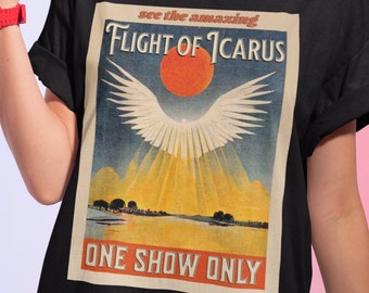 Mythology Shirt Icarus Shirt Vintage Poster Style Flight of Icarus Greek Mythology Shirt  Literary Shirt Literature Shirt Librarian T-Shirt