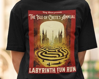 Labyrinth Vintage Poster Shirt Greek Mythology Shirt Dark Academia Clothing Literary Shirt Bookish Shirt Greek Gods Funny Greek Myth Tee