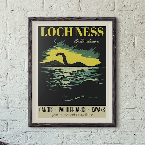 Loch Ness Monster Poster Cryptid Art Print Lochness Monster Wall Art Cryptid Gift National Park Poster Cryptid Poster Cryptidcore Art