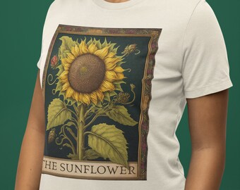 ボタニカルタロットカードシャツ ひまわりタロットシャツ ひまわり