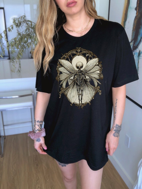 Goblincore Shirt Skeleton Fairy Shirt Grunge Fairycore Shirt Fairy Grunge Shirt Dark Cottagecore Shirt Dark Fairycore Clothing