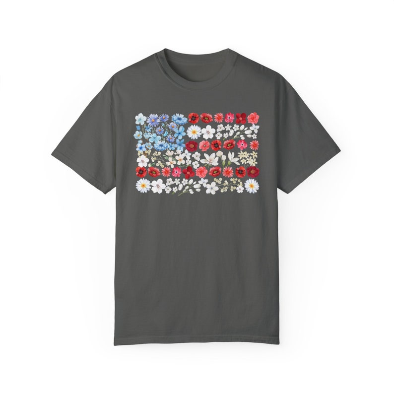 Patriotic Wildflowers Shirt Comfort Colors Pressed Flower Shirt America ...