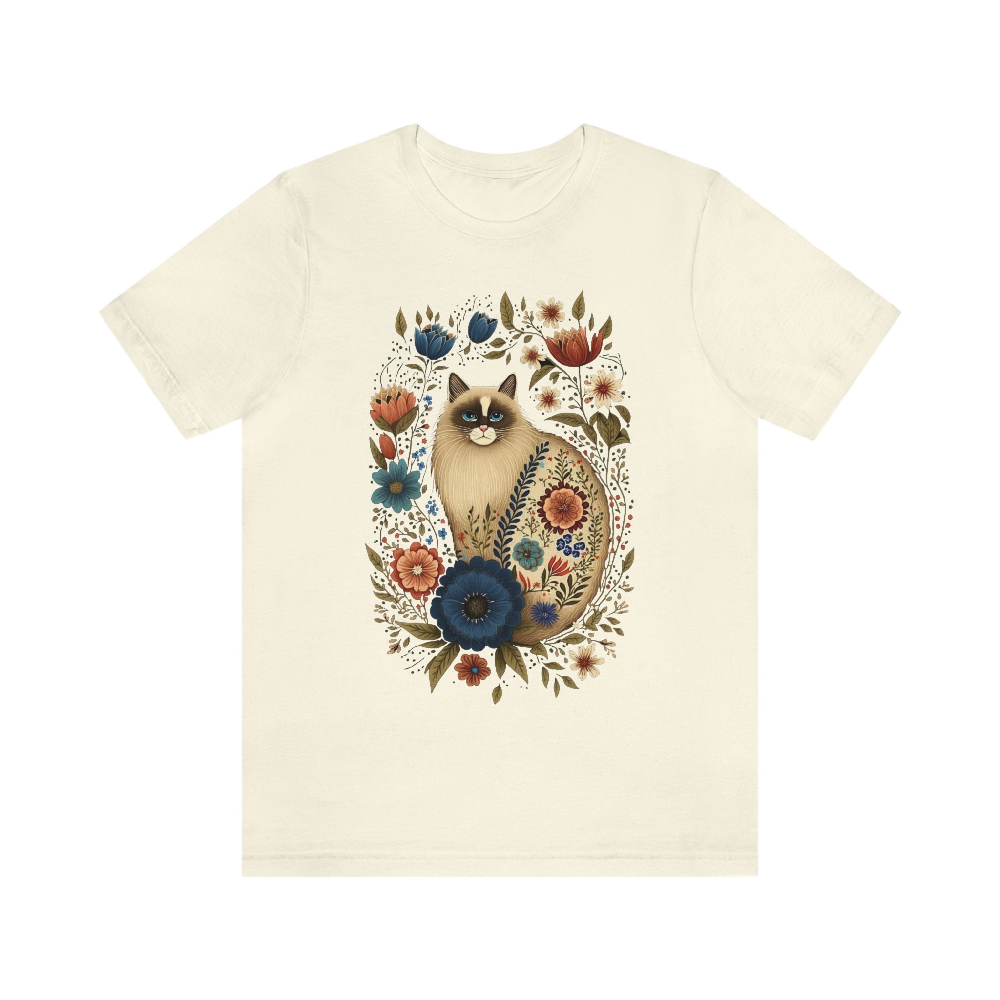 Floral Ragdoll Cat Shirt Cottagecore Shirt Cottagecore Clothes Ragdoll ...