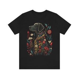Floral Black Lab Shirt Cottagecore Black Labrador Mom Shirt Black Lab Shirt Cottagecore Clothes Black Lab Lover Gift Floral Dog Shirt image 5