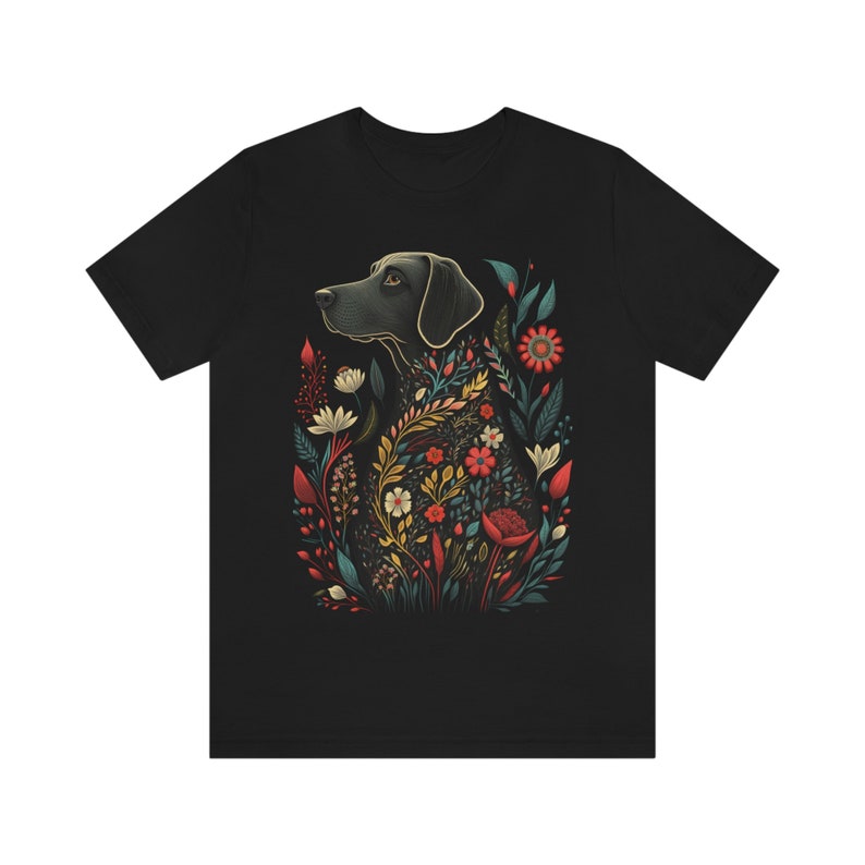 Floral Black Lab Shirt Cottagecore Black Labrador Mom Shirt Black Lab Shirt Cottagecore Clothes Black Lab Lover Gift Floral Dog Shirt image 5