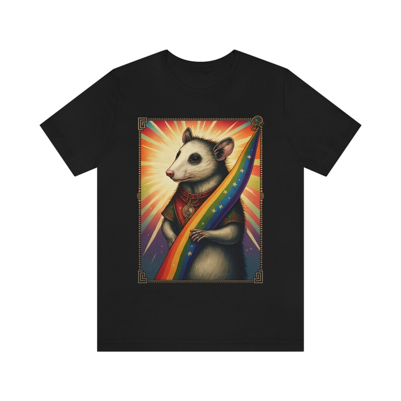 Orgulho gay gambá camisa gay gambá t camisa do orgulho sutil camisa de tarô cartão camisas de tarô camisas femininas queer camisa do orgulho lgbtq imagem 5