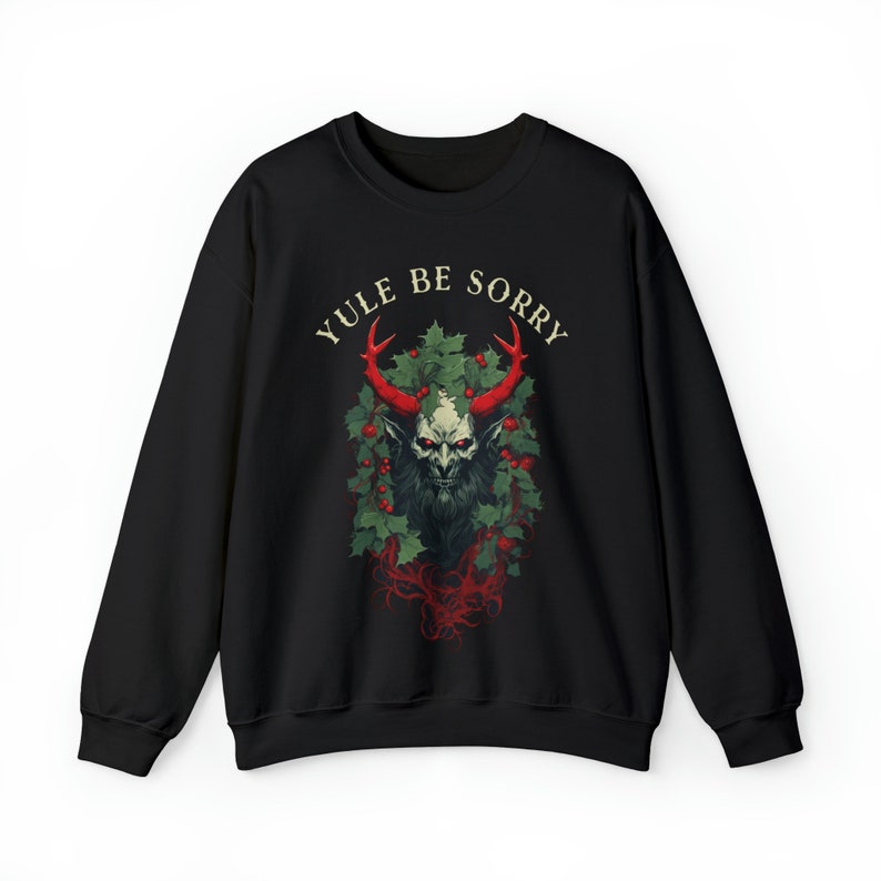 Krampus Sweatshirt Yule Be Sorry Christmas Sweatshirt Krampus Sweater Cryptid Sweatshirt Horror Sweatshirt image 3