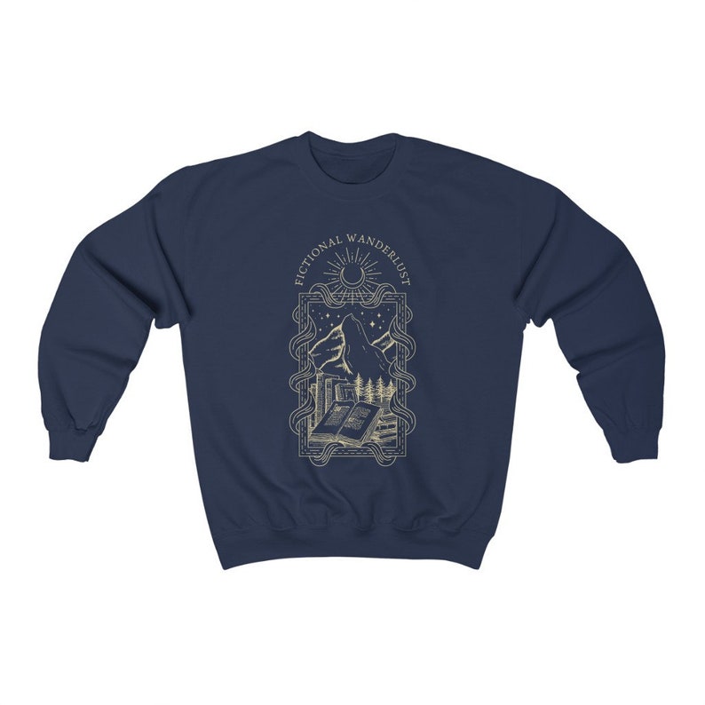 Bookish sweater Fictieve Wanderlust Book Sweater Reading Sweatshirt Bookish Crewneck Dark Academia Clothing Poet Shirt afbeelding 7