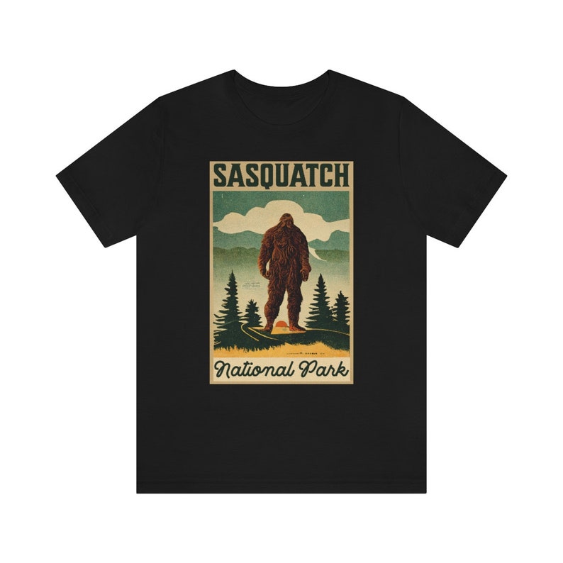 Sasquatch Shirt Vintage Poster Style Bigfoot Shirt Cryptid Shirt National Park Shirt Big Foot Shirt Supernatural Shirt Cryptids Folklore Tee image 4