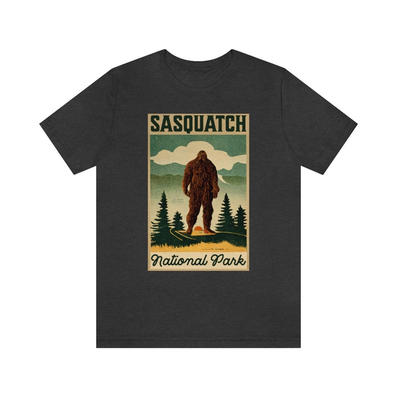 Sasquatch Shirt Vintage Poster Style Bigfoot Shirt Cryptid Shirt National Park Shirt Big Foot Shirt Supernatural Shirt Cryptids Folklore Tee image 5