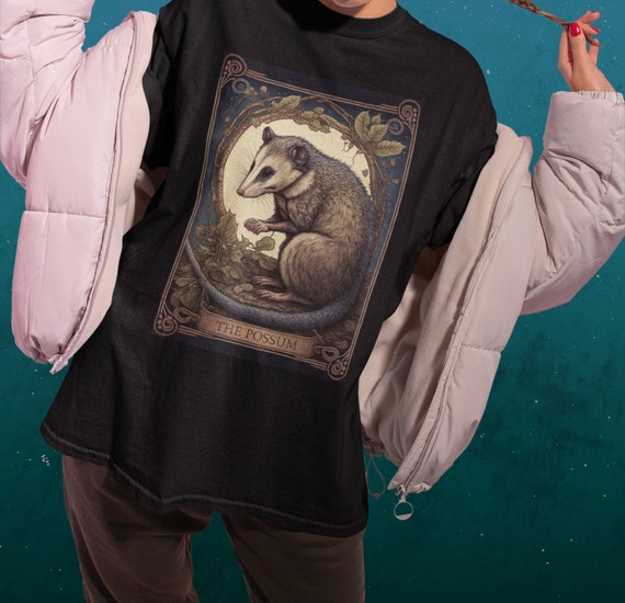 The Possum Tarot Card Shirt Possum Shirt Opossum Shirt Tarot Shirt Tarot Shirts Women Tarot Card T Shirt Possum Gifts Cottagecore Shirt