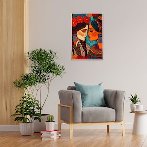 Mexikanische Volkskunst Sapphic Art Print Lesbian Wall Art Sapphic Queer Art Lesbian Art Print Queer Art Print WLW Art Lesbian Poster Bild 3