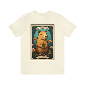 Capybara Tarot Card Shirt Capybara Tarot Shirt Capybara Shirt Tarot Card T Shirt Tarot Shirts Women Cottagecore Shirt Botanical Tarot Shirt image 5