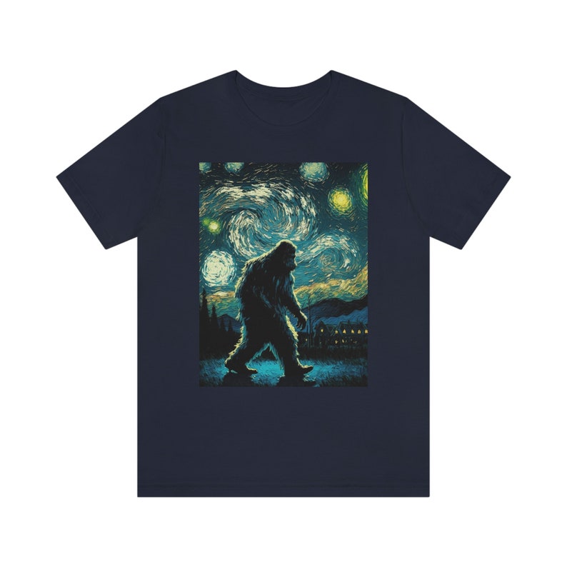 Koszulka Starry Night Bigfoot Koszulka Celestial Sasquatch Koszulka Cryptid Koszulka Big Foot Koszulka Cryptidcore Koszulka Cryptids T-Shirt zdjęcie 7