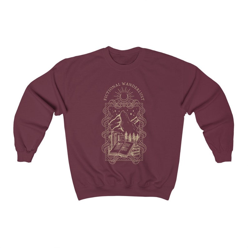Bookish sweater Fictieve Wanderlust Book Sweater Reading Sweatshirt Bookish Crewneck Dark Academia Clothing Poet Shirt afbeelding 4