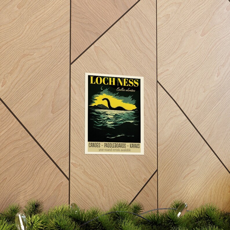 Loch Ness Monster Poster Cryptid Art Print Lochness Monster Wall Art Cryptid Gift National Park Poster Cryptid Poster Cryptidcore Art image 3