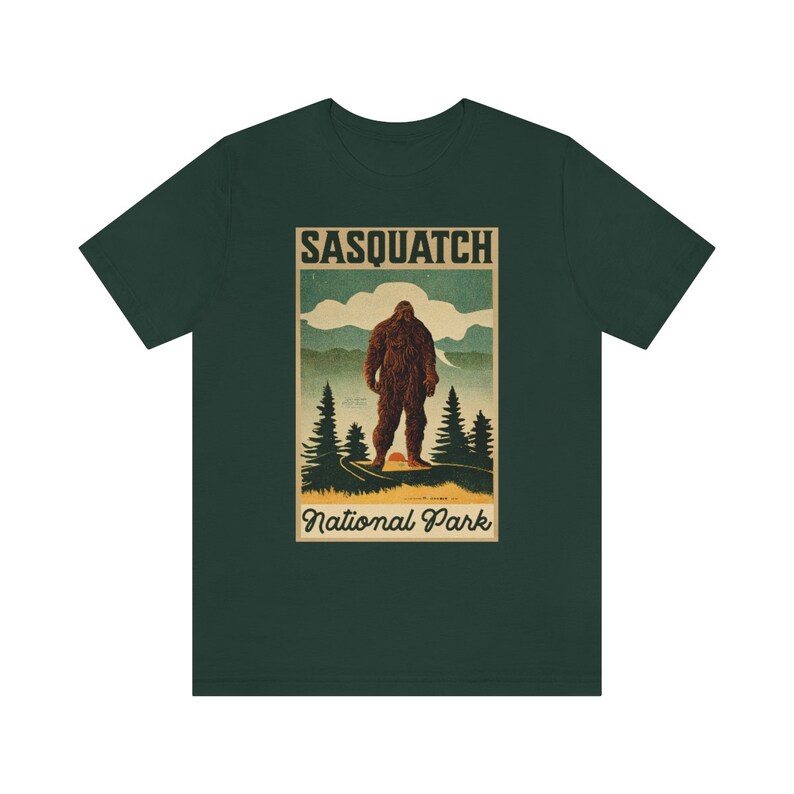 Sasquatch Shirt Vintage Poster Style Bigfoot Shirt Cryptid Shirt National Park Shirt Big Foot Shirt Supernatural Shirt Cryptids Folklore Tee image 6