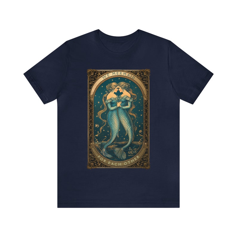 Lesbische zeemeermin Shirt Sapphic Shirt Mermaidcore Shirt Tarot Card Shirt Lesbische Shirt Sapphic Kleding LGBTQ Tarot Shirts Vrouwen Queer Shirt afbeelding 6