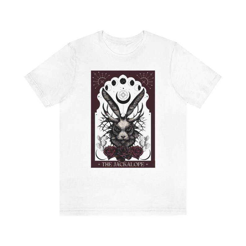 Jackalope Shirt Cryptid Shirt Jackalope Tarot Karte T Shirt Cryptid Tarot Shirt Supernatural Cryptids T-Shirt Folklore Cryptidcore Shirt Bild 7