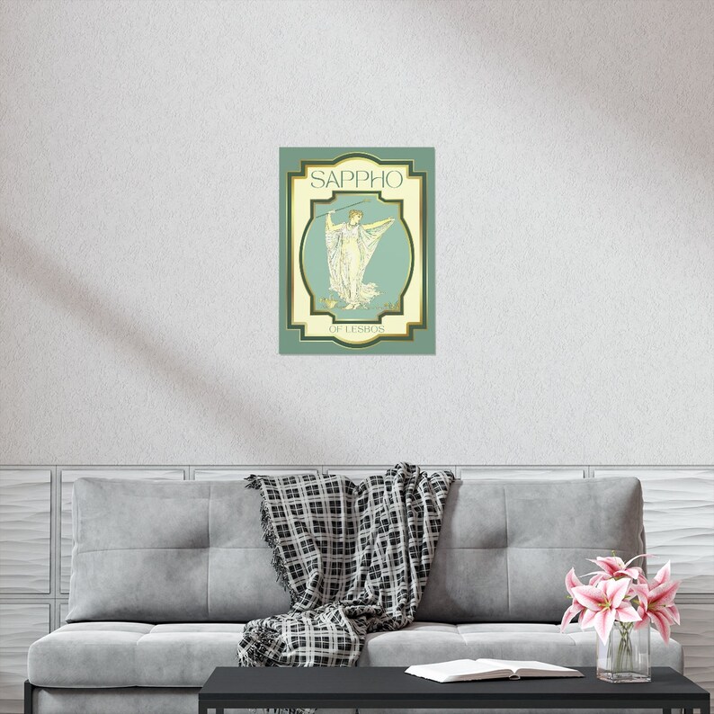 Sapphic Art Lesbian Art Sapphic Art Print Art Deco Sappho Print Queer Art Lesbian Art Print WLW Art Lesbian Wall Art Subtle Pride Art afbeelding 5