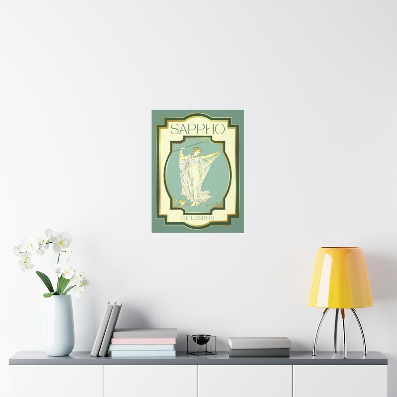 Sapphic Art Lesbian Art Sapphic Art Print Art Deco Sappho Print Queer Art Lesbian Art Print WLW Art Lesbian Wall Art Subtle Pride Art afbeelding 7
