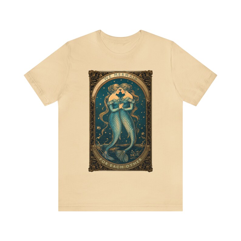 Lesbische zeemeermin Shirt Sapphic Shirt Mermaidcore Shirt Tarot Card Shirt Lesbische Shirt Sapphic Kleding LGBTQ Tarot Shirts Vrouwen Queer Shirt afbeelding 7