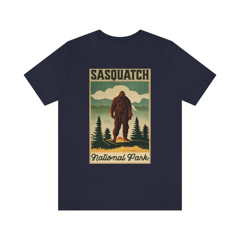 Sasquatch Shirt Vintage Poster Style Bigfoot Shirt Cryptid Shirt National Park Shirt Big Foot Shirt Supernatural Shirt Cryptids Folklore Tee image 3