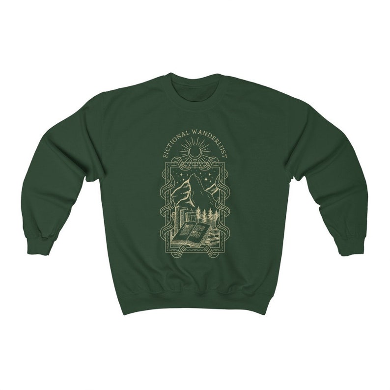 Bookish sweater Fictieve Wanderlust Book Sweater Reading Sweatshirt Bookish Crewneck Dark Academia Clothing Poet Shirt afbeelding 6