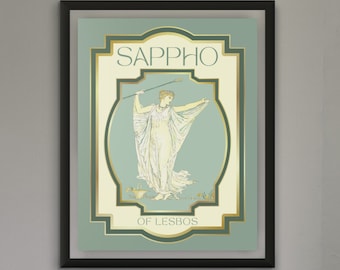 Sapphic Art Lesbian Art Sapphic Art Print Art Deco Sappho Print Queer Art Lesbian Art Print WLW Art Lesbian Wall Art Subtle Pride Art