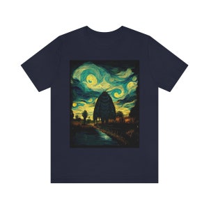 Mothman Shirt Starry Night Style Mothman Shirt Cryptid Shirt Supernatural Shirt Cryptids T-Shirt Folklore Shirt Van Gogh Cryptidcore Shirt image 7