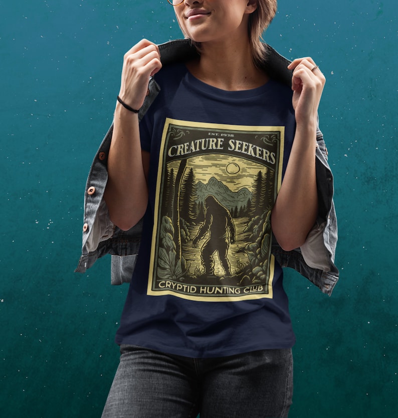 Creature Seekers Cryptid Hunting Club Shirt Cryptid Shirt Cryptidcore Shirt Crytozoology Shirt Bigfoot Shirt Sasquatch Shirt Mothman Shirt image 2