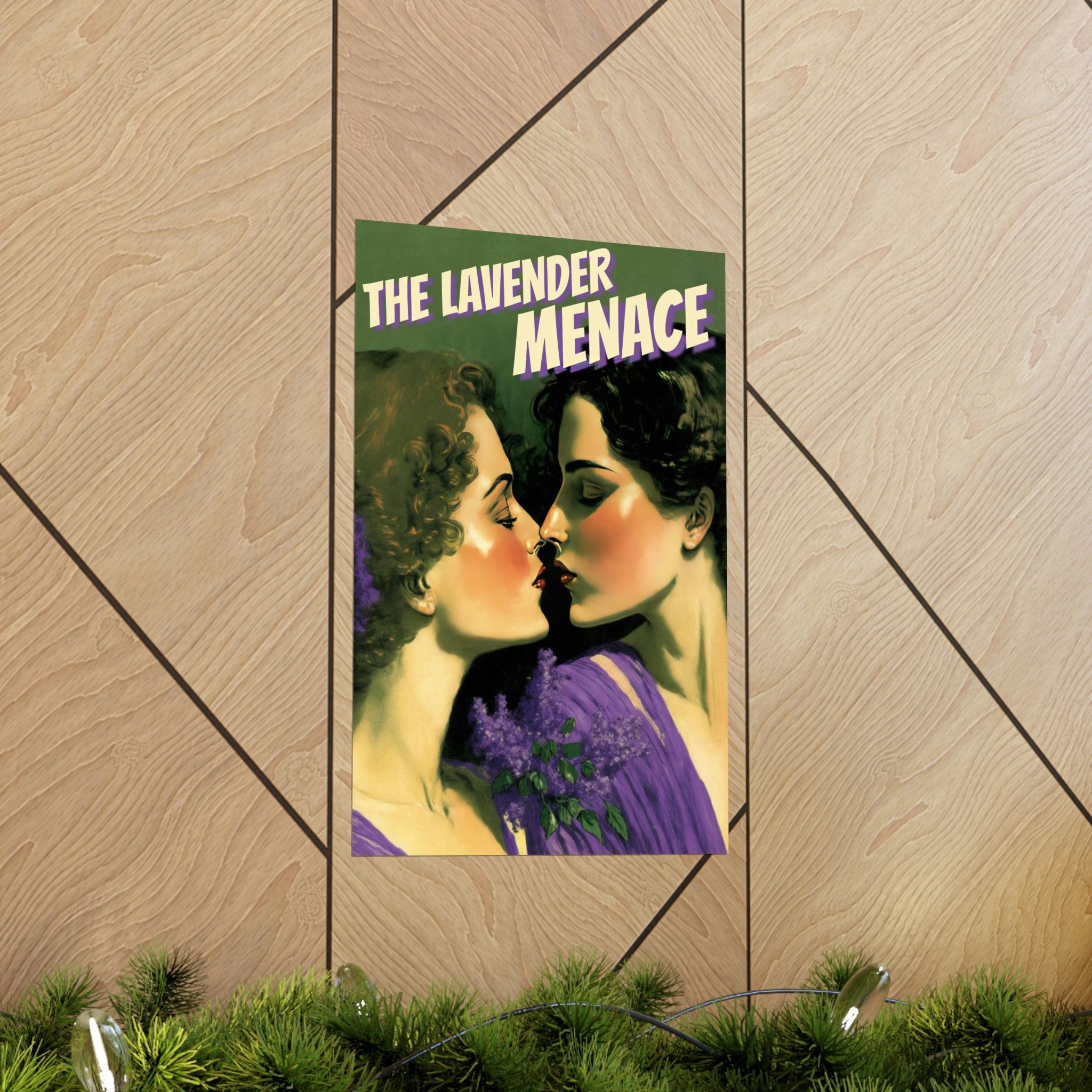 Lesbian Pulp Book Cover Poster the Lavender Menace Sapphic Art