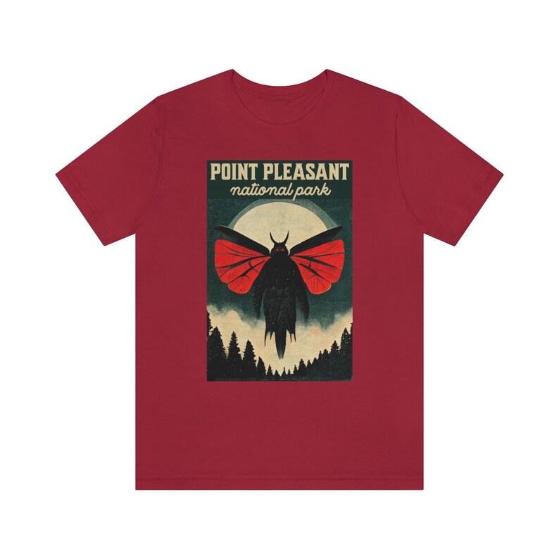 Mothman Shirt Vintage Poster Style Mothman Shirt Cryptid Shirt Supernatural Shirt Cryptids T-Shirt Folklore Shirt Halloween Shirt image 4