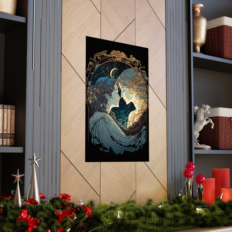 Ethereal Sapphic Art Lesbian Art Sapphic Art Print Queer Art Lesbian Art Print WLW Art Lesbian Wall Art Subtle Pride Art Lesbian Poster image 4