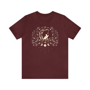 Mystical Cat Shirt Whimsigoth Shirt Mystical Shirt Celestial Shirt Whimsigoth Clothing Whimsigoth Fashion Goth Clothes Dark Cottagecore Tee image 7