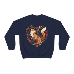 Floral Fox Sweatshirt Cottagecore Sweatshirt Cottage Core Shirt Cottagecore Clothing Cottagecore Clothes Botanical Shirt Folk Art Sweater image 5