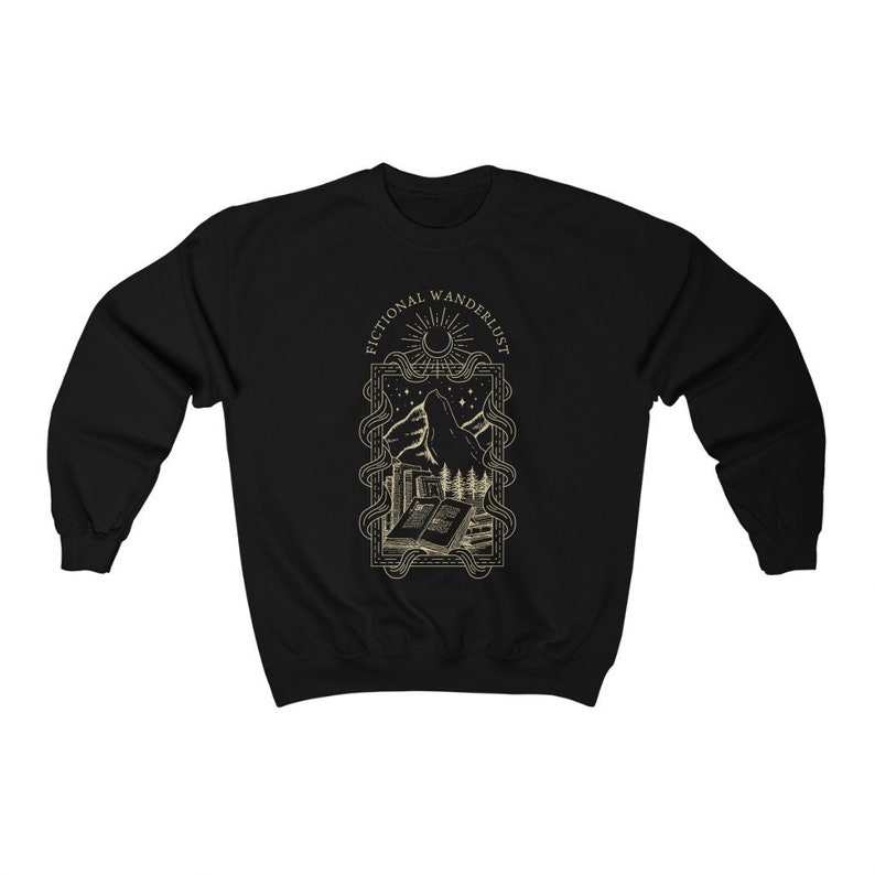Bookish sweater Fictieve Wanderlust Book Sweater Reading Sweatshirt Bookish Crewneck Dark Academia Clothing Poet Shirt afbeelding 5