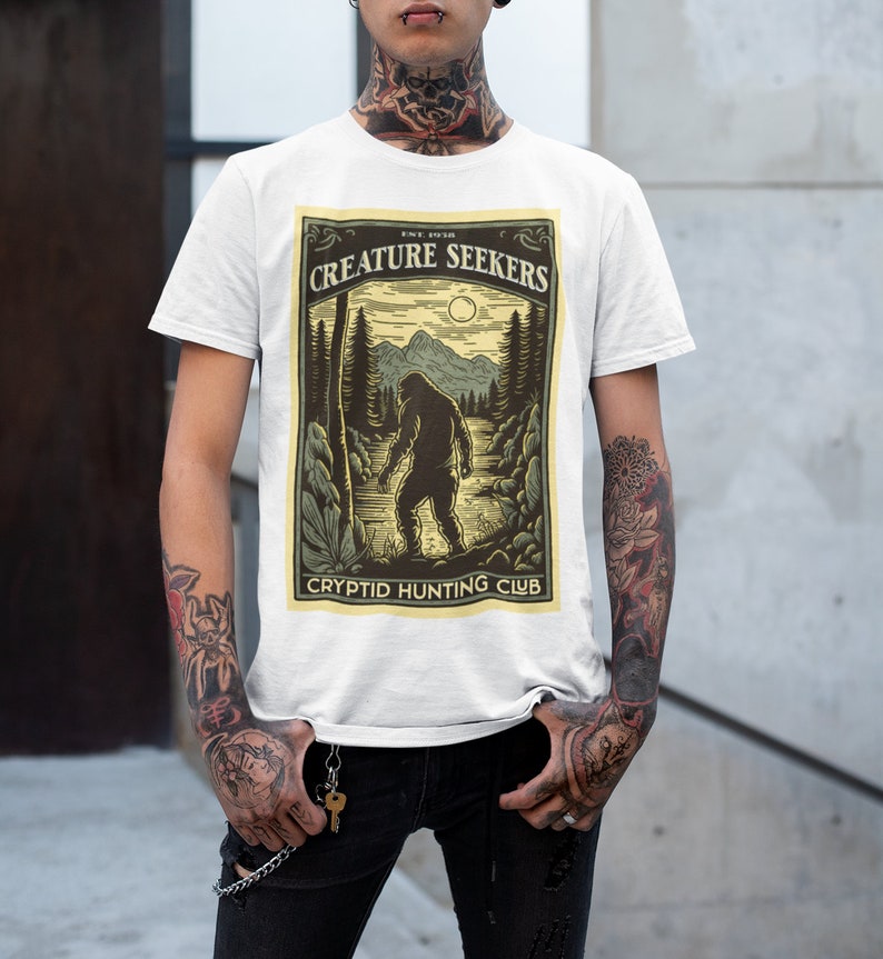 Creature Seekers Cryptid Hunting Club Shirt Cryptid Shirt Cryptidcore Shirt Crytozoology Shirt Bigfoot Shirt Sasquatch Shirt Mothman Shirt image 3