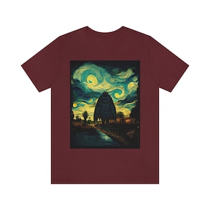 Mothman Shirt Starry Night Style Mothman Shirt Cryptid Shirt Supernatural Shirt Cryptids T-Shirt Folklore Shirt Van Gogh Cryptidcore Shirt image 6