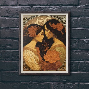 Sapphic Art Lesbian Art Sapphic Art Print Queer Art Lesbian Art Print WLW Art Lesbian Wall Art Subtle Pride Art Lesbian Poster Lesbian Gift