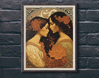 Sapphic Art Lesbian Art Sapphic Art Print Queer Art Lesbian Art Print WLW Art Lesbian Wall Art Subtle Pride Art Lesbian Poster Lesbian Gift