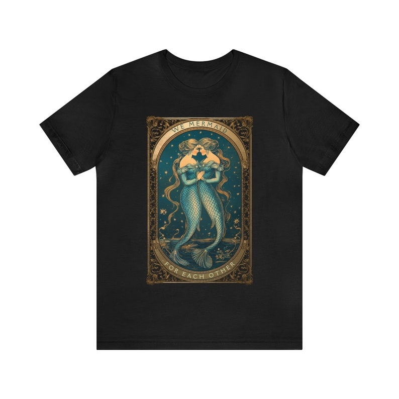 Lesbische zeemeermin Shirt Sapphic Shirt Mermaidcore Shirt Tarot Card Shirt Lesbische Shirt Sapphic Kleding LGBTQ Tarot Shirts Vrouwen Queer Shirt afbeelding 5