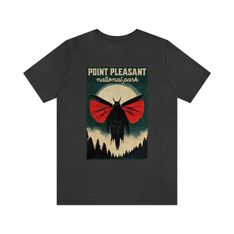 Mothman Shirt Vintage Poster Style Mothman Shirt Cryptid Shirt Supernatural Shirt Cryptids T-Shirt Folklore Shirt Halloween Shirt image 5