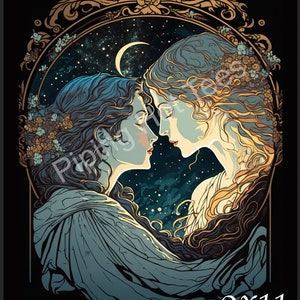 Ethereal Sapphic Art Lesbian Art Sapphic Art Print Queer Art Lesbian Art Print WLW Art Lesbian Wall Art Subtle Pride Art Lesbian Poster image 7