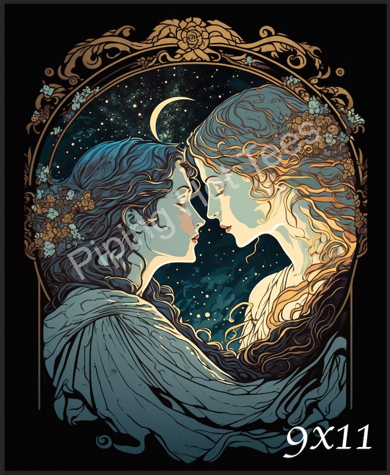 Ethereal Sapphic Art Lesbian Art Sapphic Art Print Queer Art Lesbian Art Print WLW Art Lesbian Wall Art Subtle Pride Art Lesbian Poster image 7