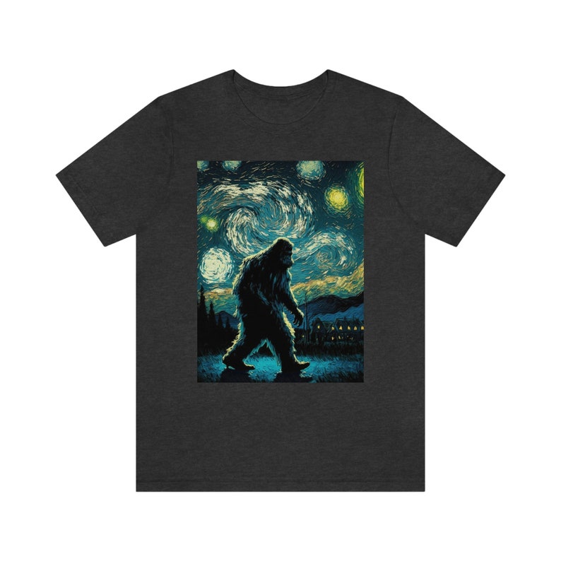 Koszulka Starry Night Bigfoot Koszulka Celestial Sasquatch Koszulka Cryptid Koszulka Big Foot Koszulka Cryptidcore Koszulka Cryptids T-Shirt zdjęcie 6