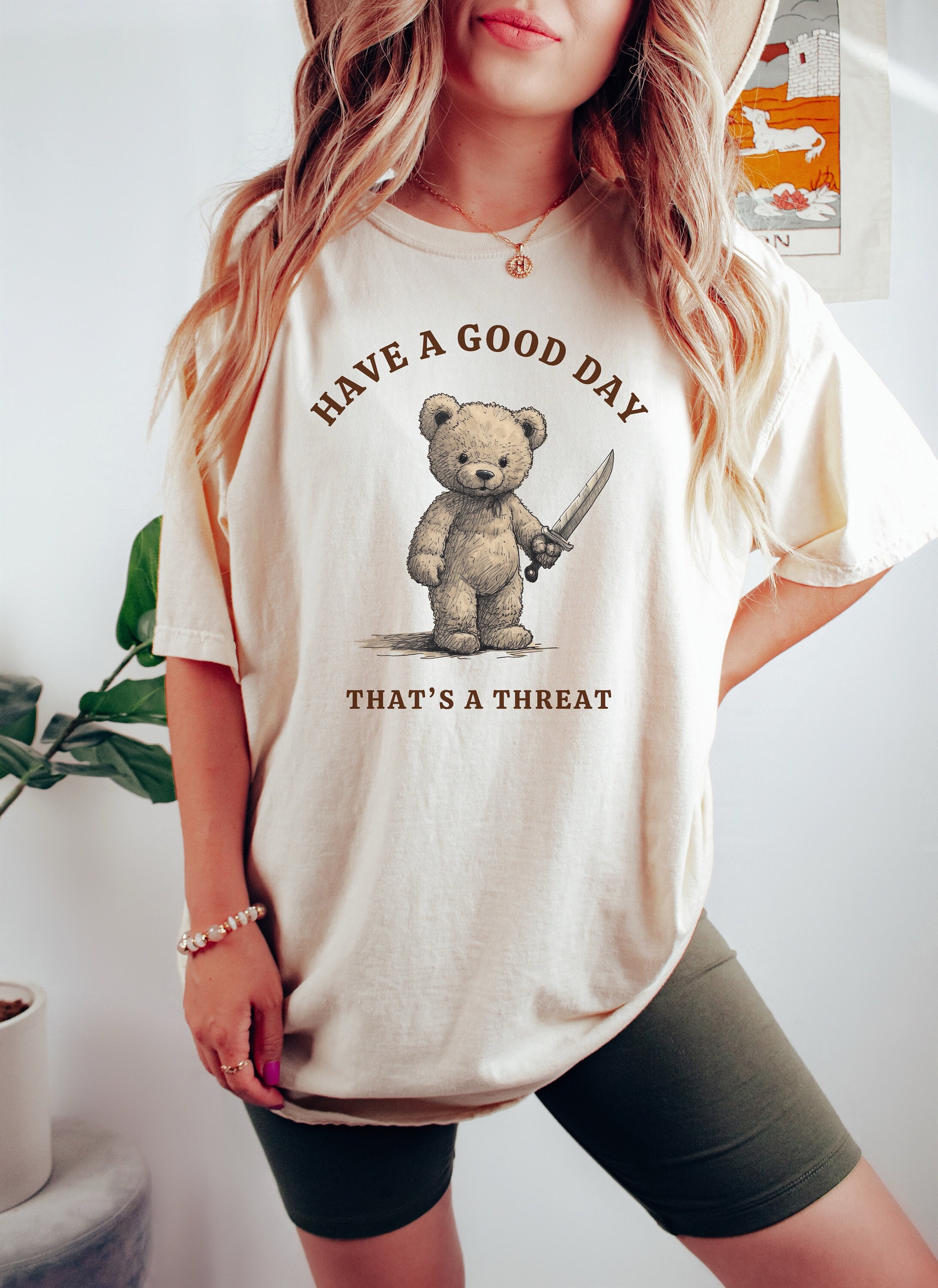Funny Teddy Bear Shirt Comfort Colors Oddly Specific Shirt Ironic